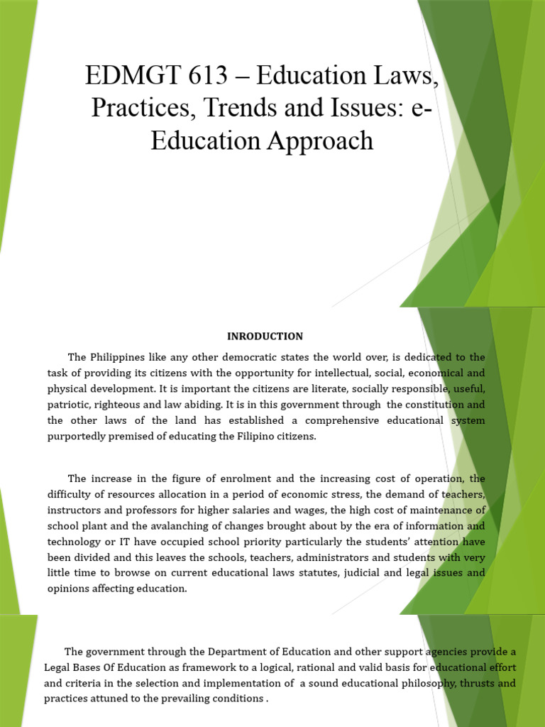 Philippine Education Laws Overview | PDF | Schools | State School