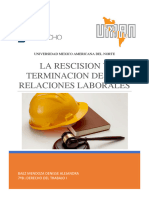 Rescicion y Terminacion de Las Relaciones Laborales