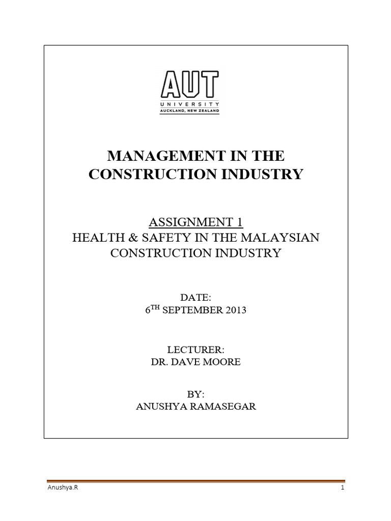 Health & Safety in Malaysian Construction | PDF | Occupational Safety ...