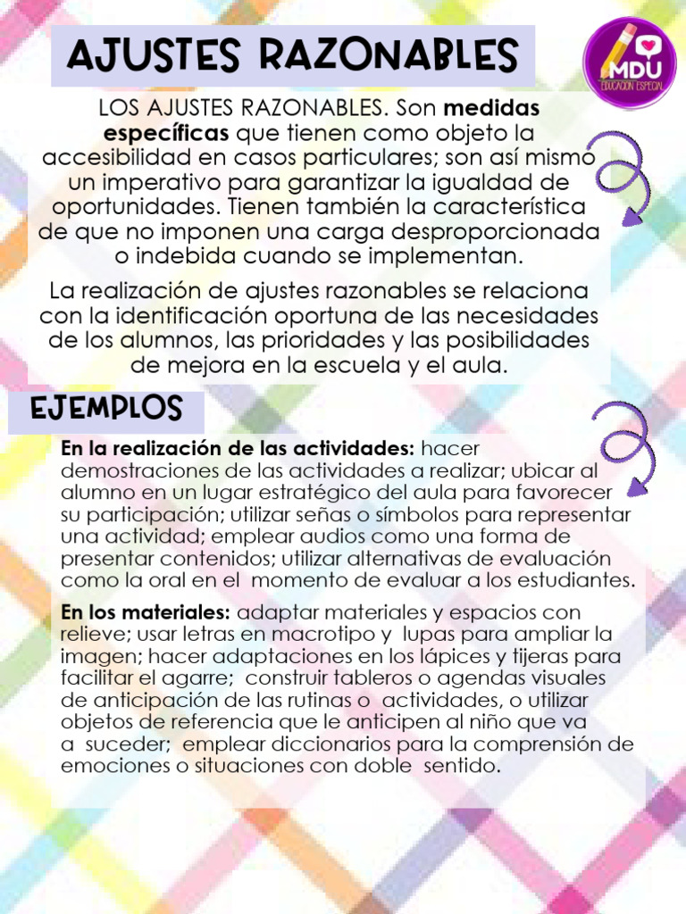 Ejemplos de Ajustes Razonables en Educación | PDF | Evaluación ...