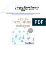 Health Psychology Theory Research and Practice 4th Edition Marks Test Bank