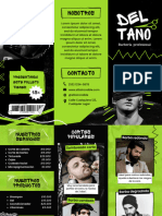 Brochure Triptico Catalogo Barberia Grunge Urbana Negro Verde