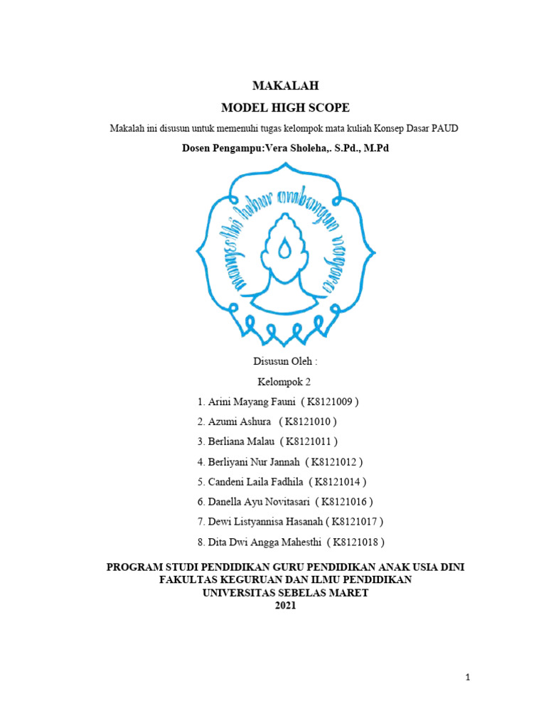 Penerapan Model High Scope di PAUD | PDF