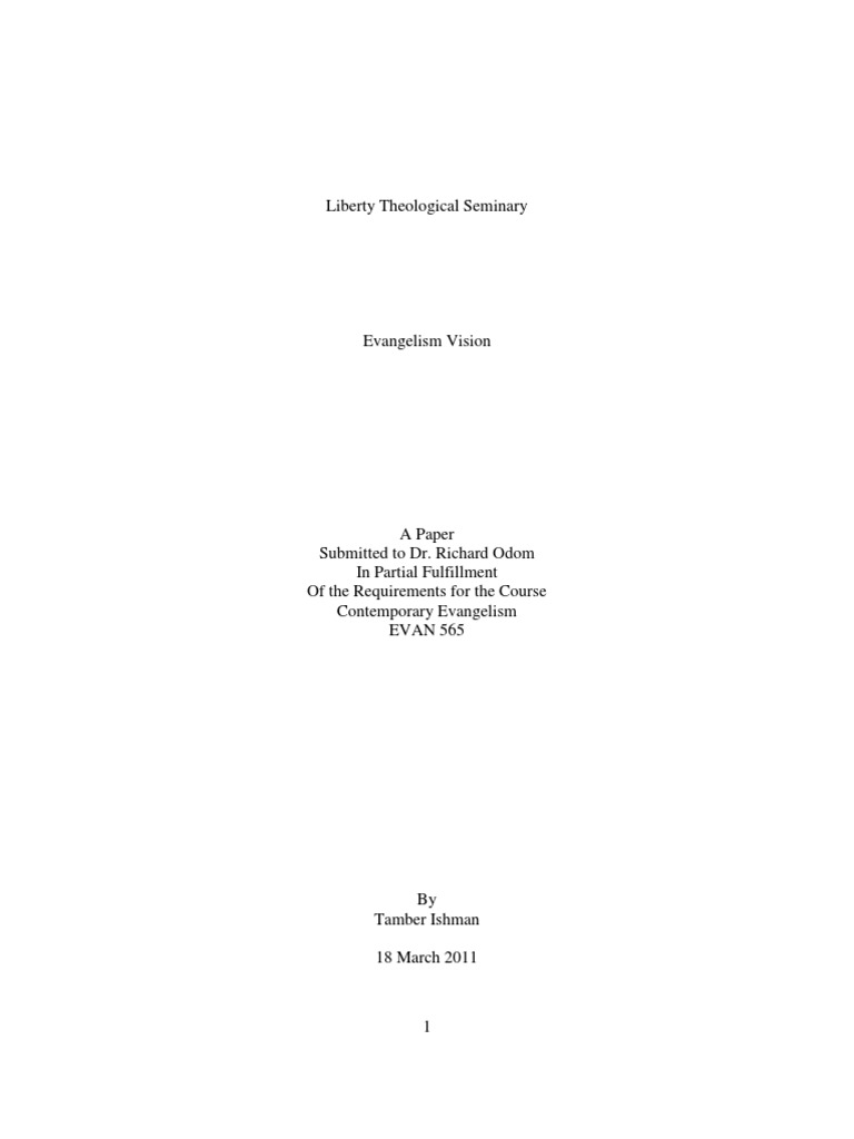 Liberty Theological Seminary | PDF | Evangelism | The Gospel