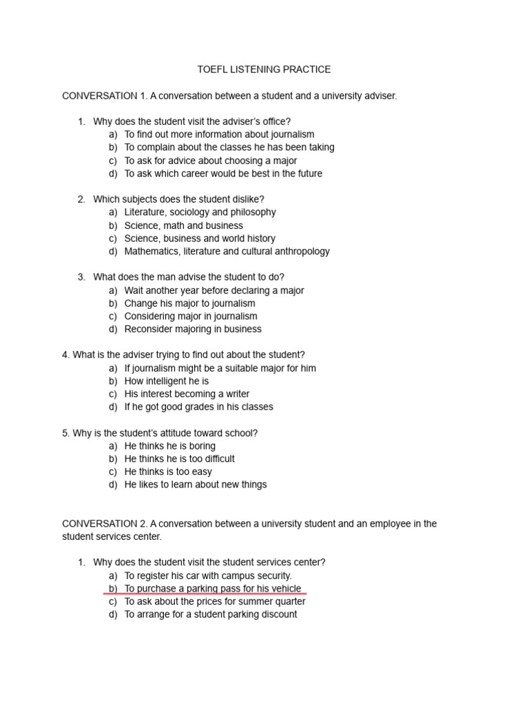 Toefl Listening Practice Conversations Pdf