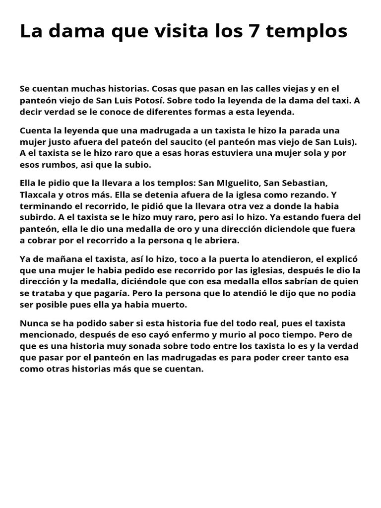 La Dama Que Visita Los 7 Templos PDF