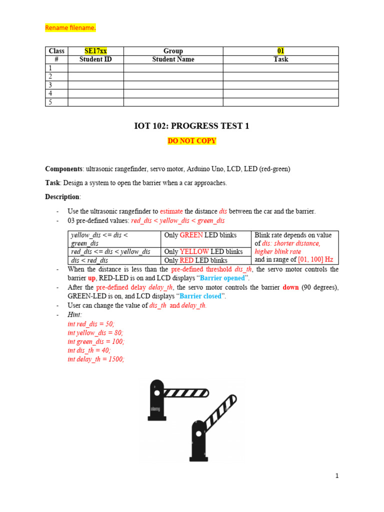 2023 - Fall - Progress Test 1 - 01 - SE17xx - Gy | PDF