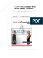 Interpersonal Communication Book 15th Edition Devito Test Bank