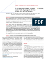 Scoring System Identification of High-Risk Patent Foramen Ovale With CS