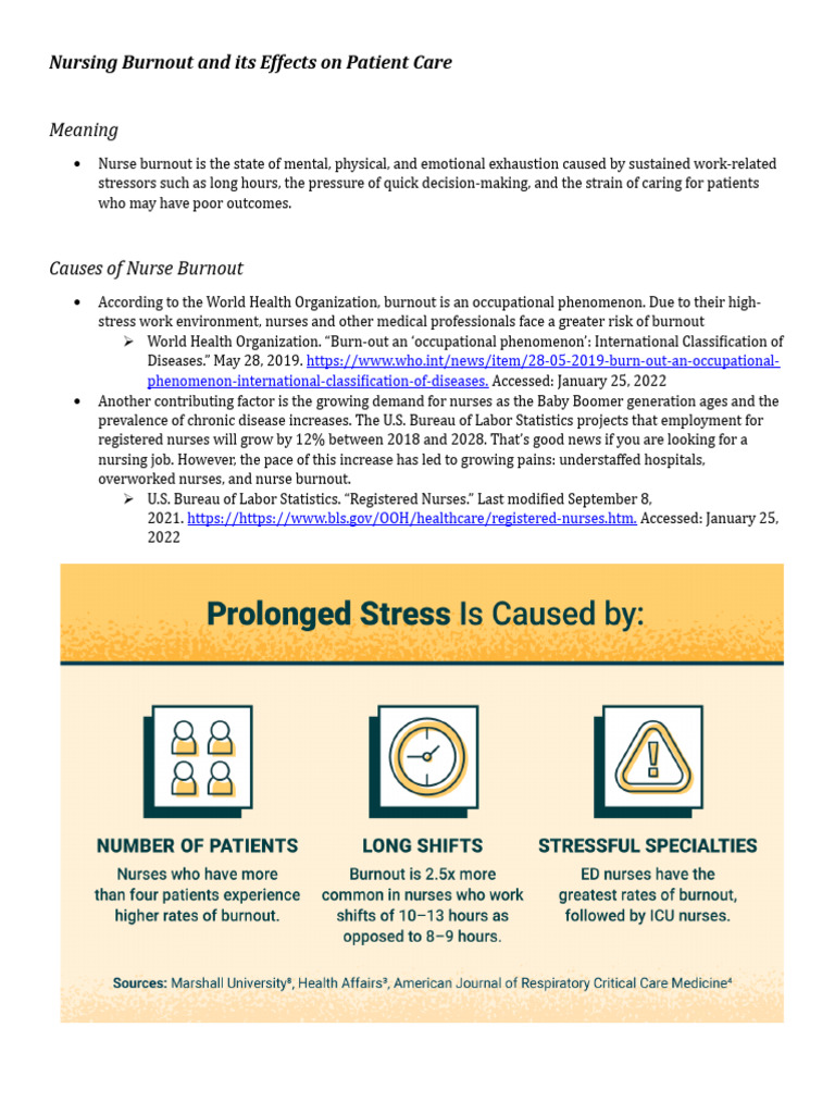 Nursing Burnout and Its Effects On Patient Care | PDF | Nursing ...