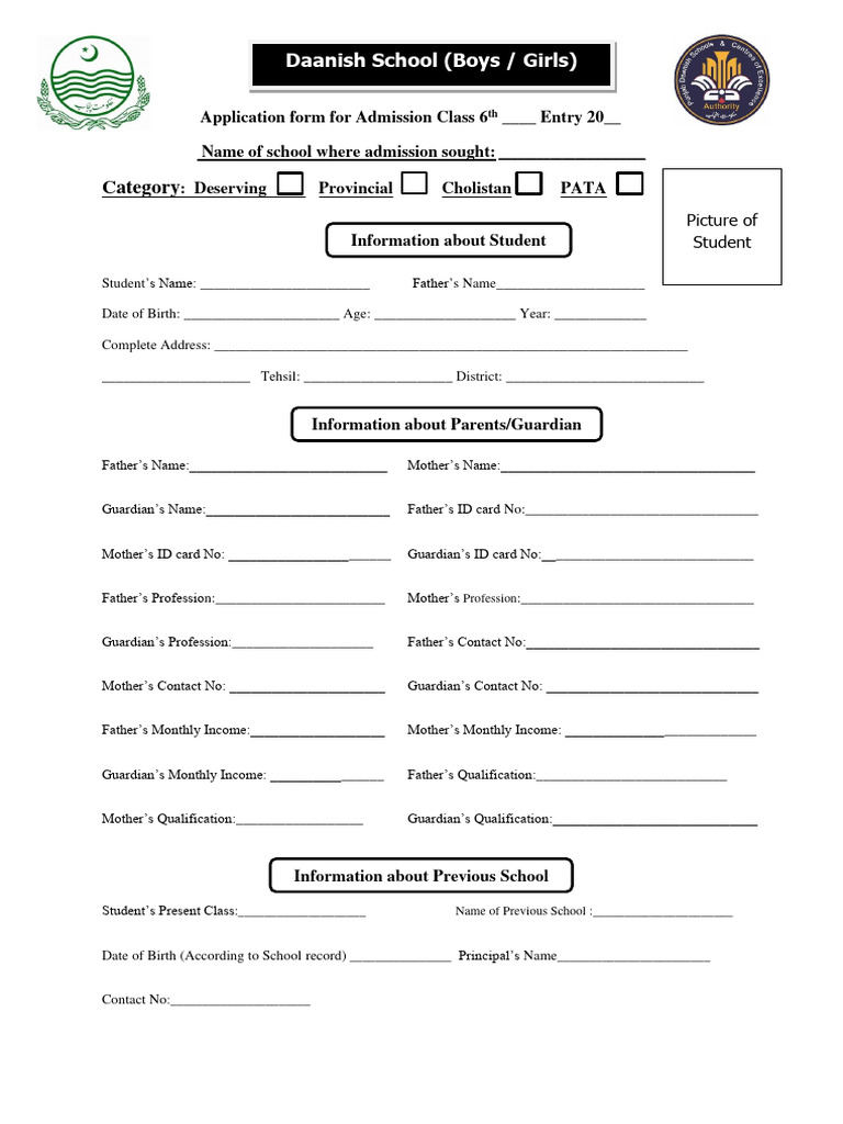 Admission form english 2023 pdf social institutions