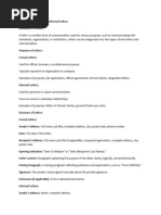 Formal and Informal Letter Writing Guide | PDF | English Language
