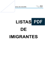 Listas de Imigrantes de Joinville de 1851 a 1891 e de 1897 a 1902