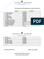 Lista de La Logística Necesaria para El Desarrollo de La Educación Fisica