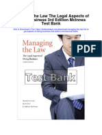 Managing The Law The Legal Aspects of Doing Business 3rd Edition Mcinnes Test Bank