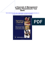 Marketing Channels A Management View 8th Edition Rosenbloom Test Bank