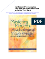 Mastering Modern Psychological Testing Theory and Methods 1st Edition Reynolds Test Bank