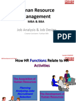 HRM BBA MBA Lec 789 Job Analysis and Design