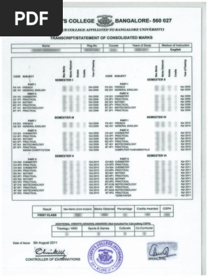 college-transcript-sample