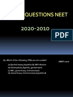 Diseases Questions Neet 2020-2010