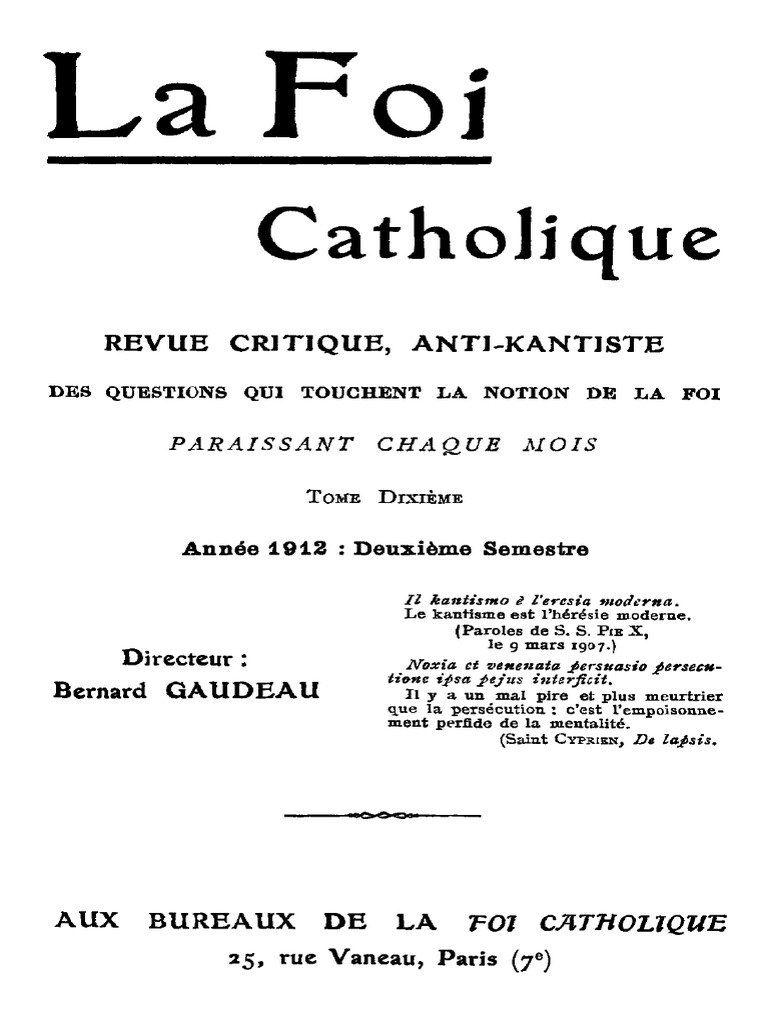La Foi Catholique et la Certitude | PDF | Vérité | Raison