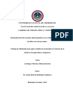 Arciniega Chicaiza, E (2023) Sistematización del accionar fisioterapéutico en la estimulación temprana de niños con retraso motor(Tesis de Pregrado) Universidad Nacional de Chimborazo , Riobamba, Ecuador