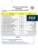 Finalistas Concurso de Canto