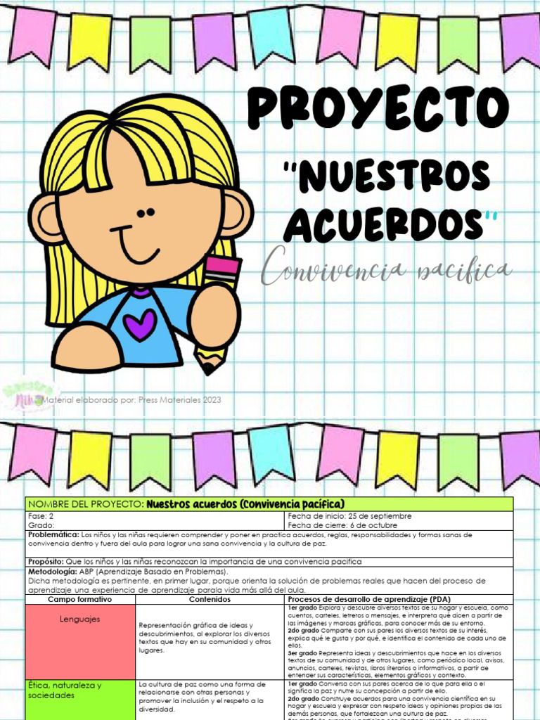 Proyecto de Convivencia Escolar Primaria | PDF | Aprendizaje | Paz