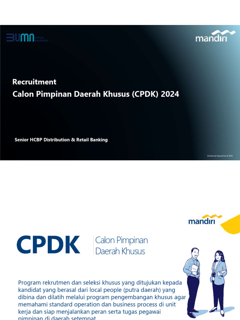 Rekrutmen CPDK Bank Mandiri 2024 | PDF