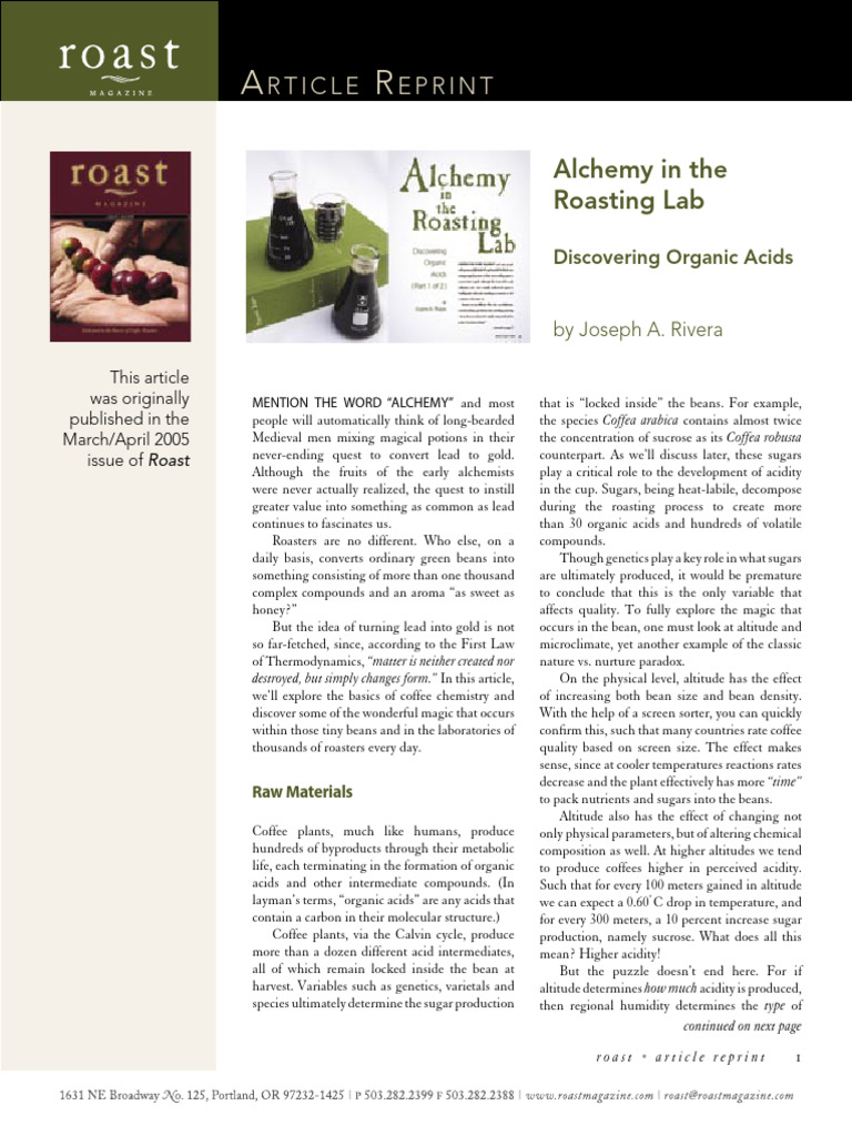 Alchemy in The Roasting Lab Discovering Organic Acids (Part 1 of 2) by ...