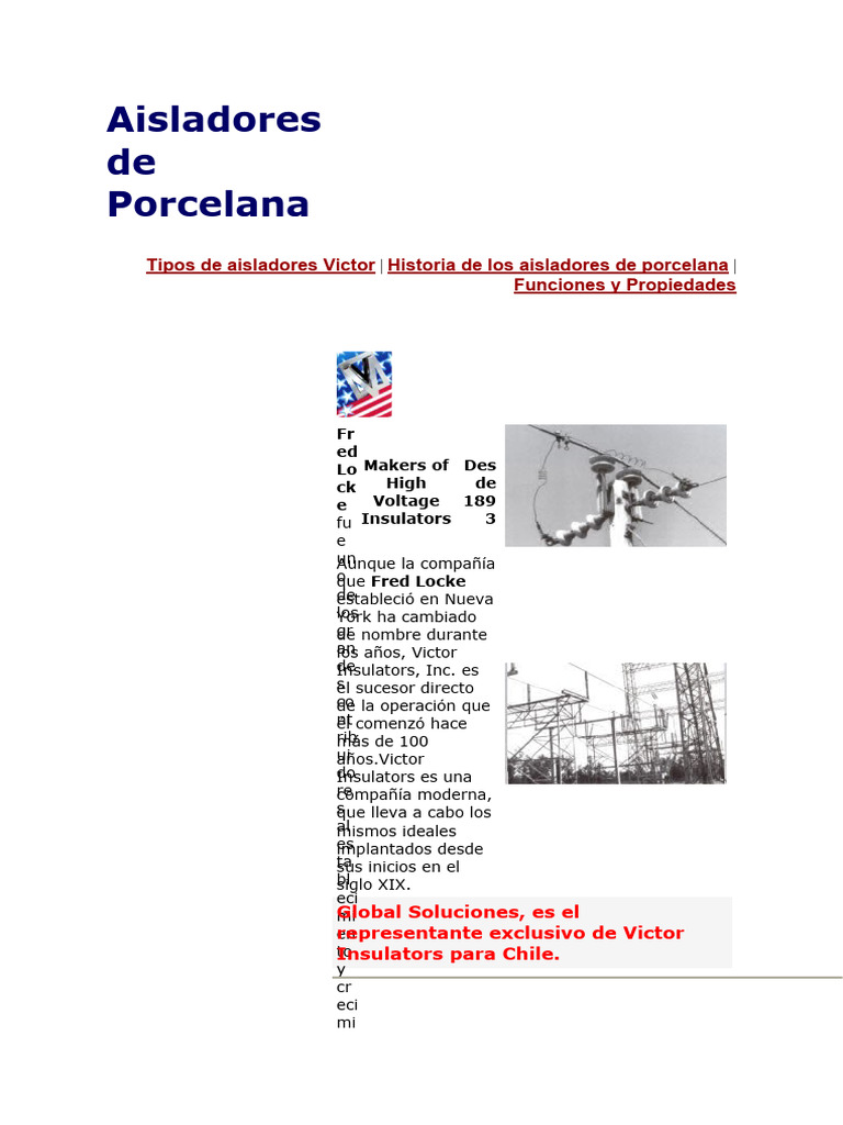 Tipos De Aisladores Electricos Pdf Aislador Electricidad Materiales