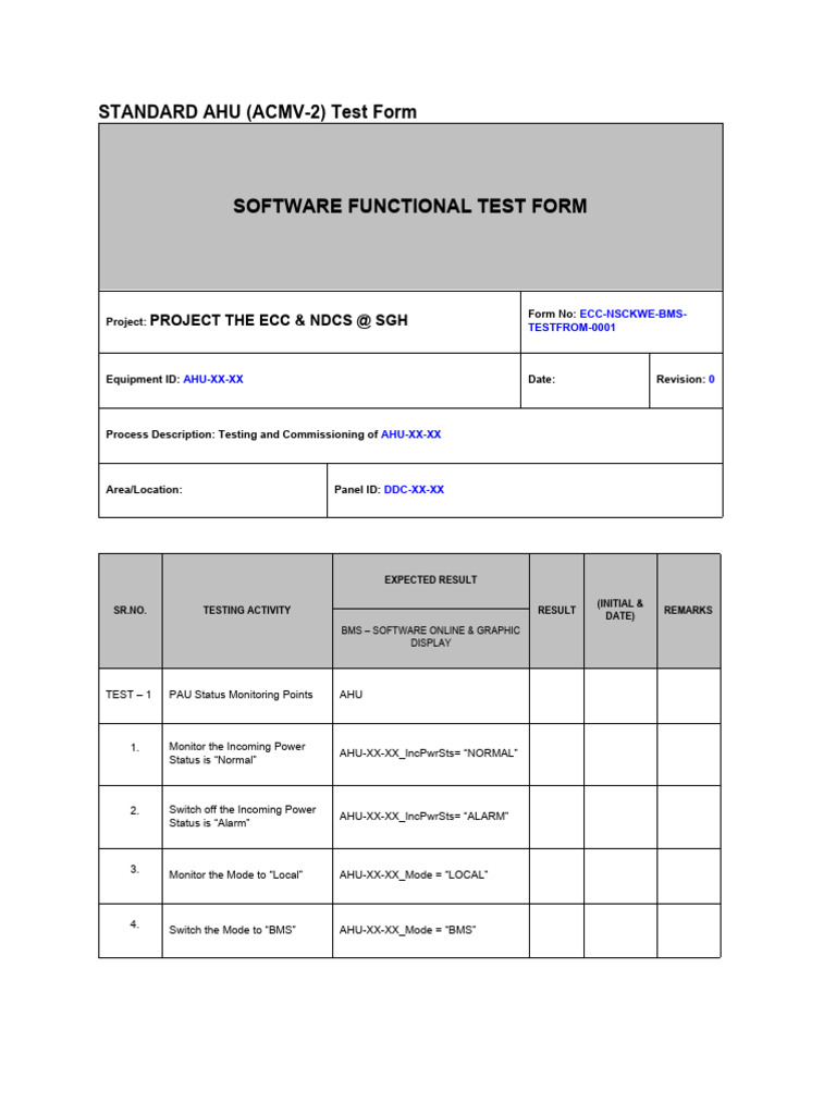 Standard Air Handling Unit (ACMV2) T&C PDF Tools Manufactured Goods