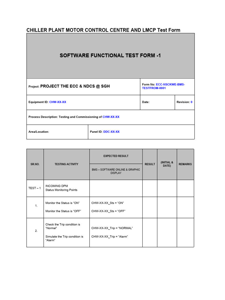 Chilled Water System Testing Form | PDF | Sensor | Valve
