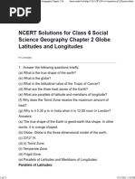 Globe Latitudes & Longitudes Class 6 | PDF | Latitude | Longitude