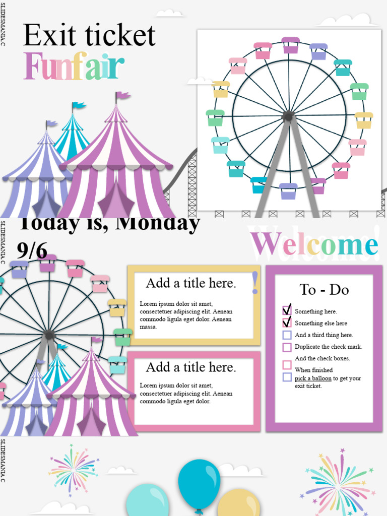 Exit Ticket Funfair SlidesMania | PDF