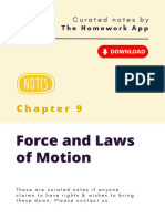 Force and Law of Motion Notes