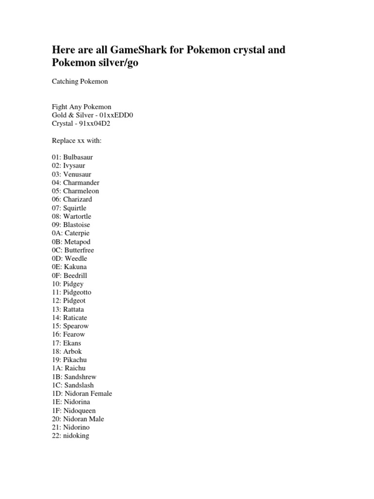 pokemon trading card gameshark codes Pokmon Emerald Guide | PDF | Nintendo Franchises GameShark Codes for Pokmon Gold