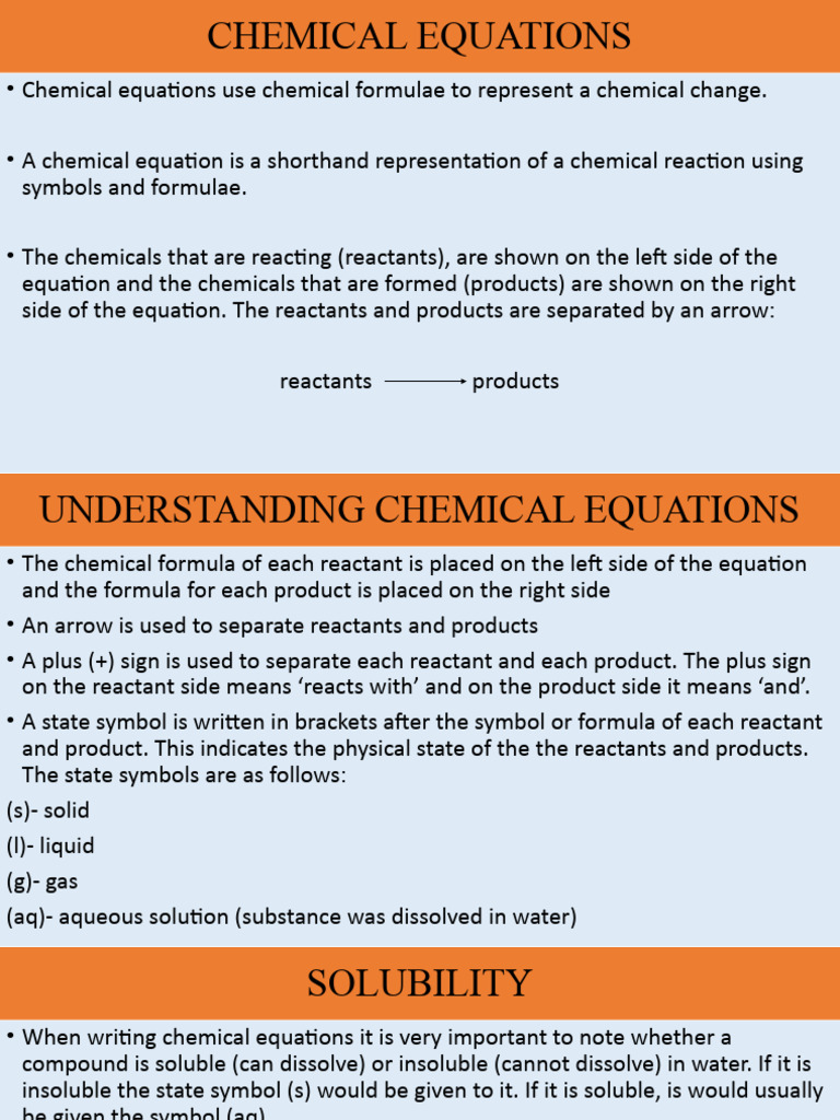 4 Chemical Equations PDF Chemical Reactions Solubility