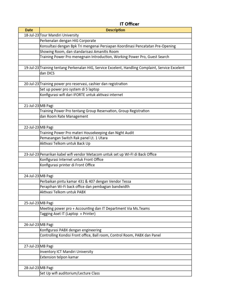 IT Daily Activity | PDF
