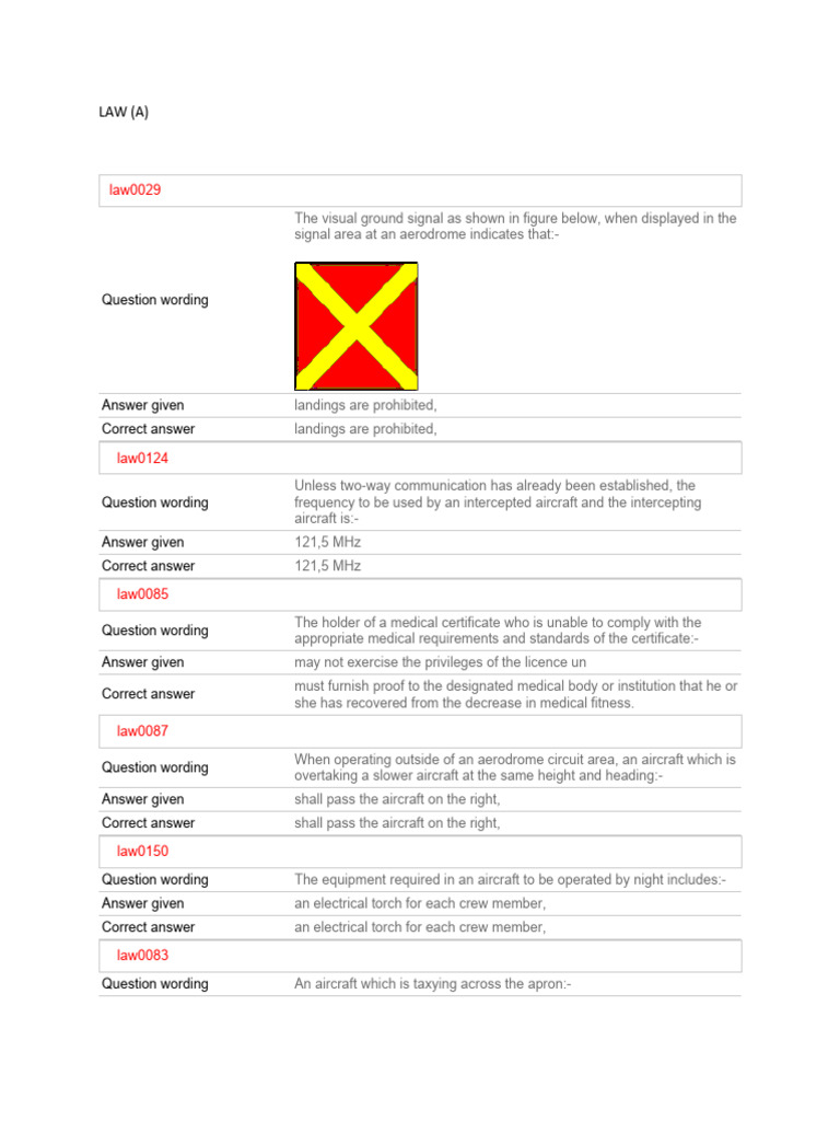 Law (A) | PDF | Visual Flight Rules | Air Traffic Control