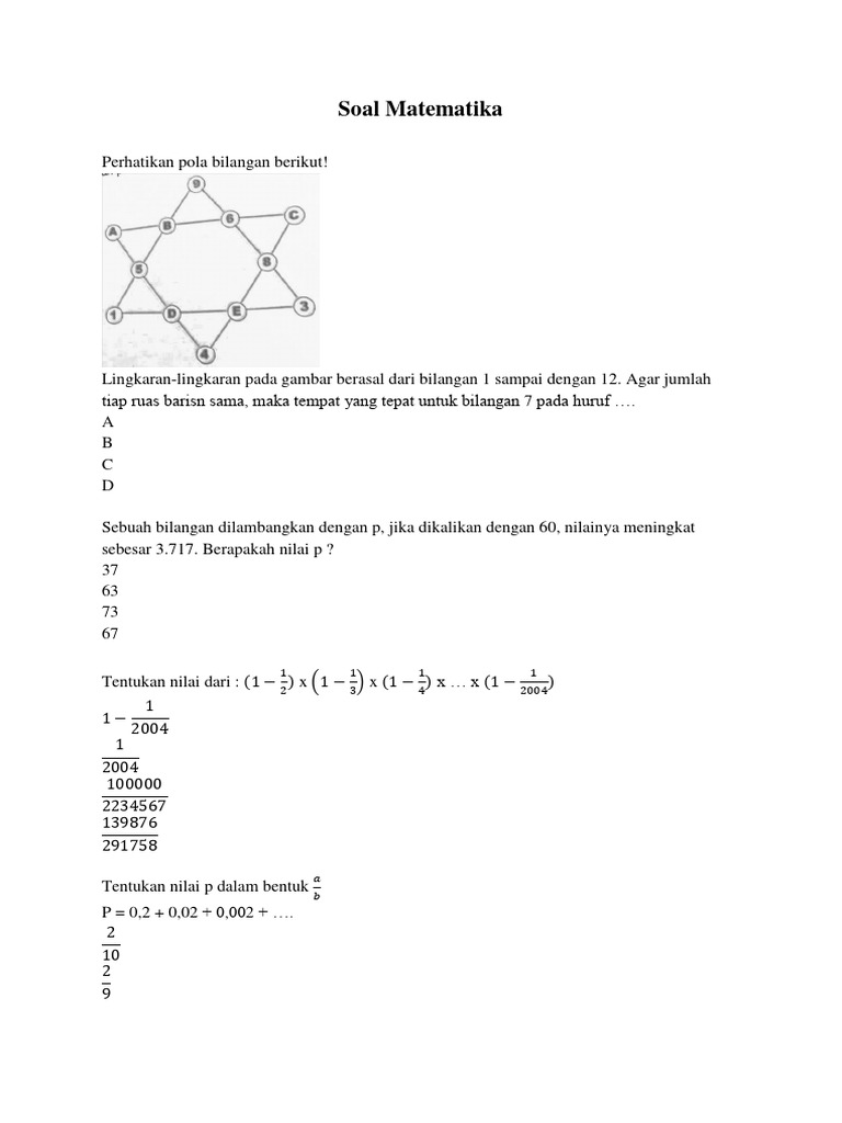 Soal Matematika Kelas 5 Kurikulum Merdeka | PDF | Metode & Bahan Ajar