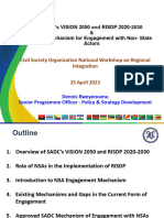 Presentation - RISDP 2020-30 & NSAs Engagement Mechanism