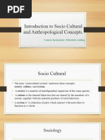 Introduction To Socio Cultural and Anthropological Concepts