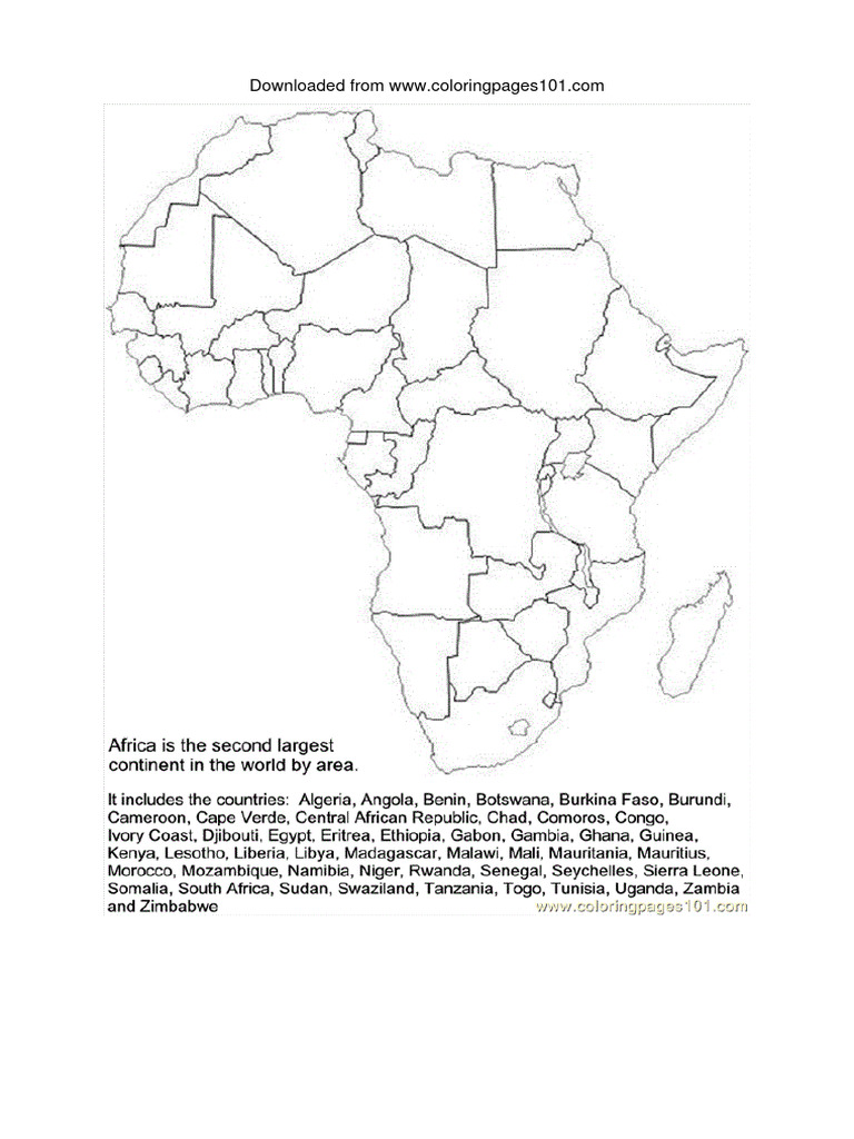 Africa Printable Worksheet | PDF