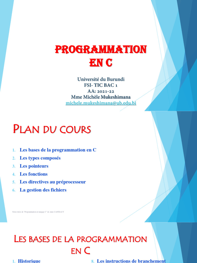 Introduction à la programmation en C | PDF | C (Langage de ...