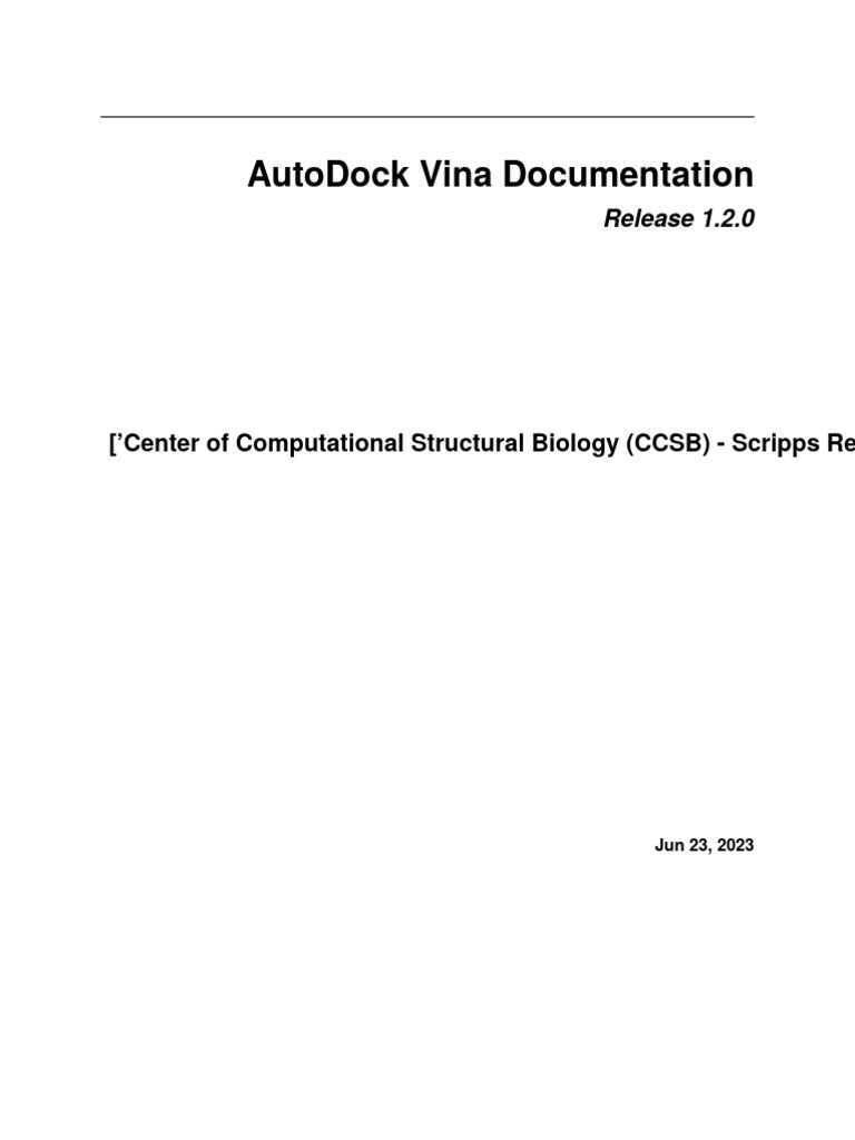 AutoDock Vina 1.2.0 Documentation | PDF | Docking (Molecular) | Ligand ...