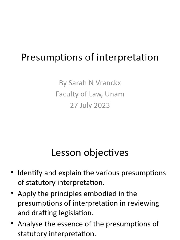 Presumptions of Interpretation27 July 2023 PDF Ex Post Facto Law