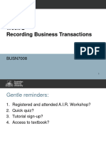 BUSN7008 Week 2 Recording Business Transactions