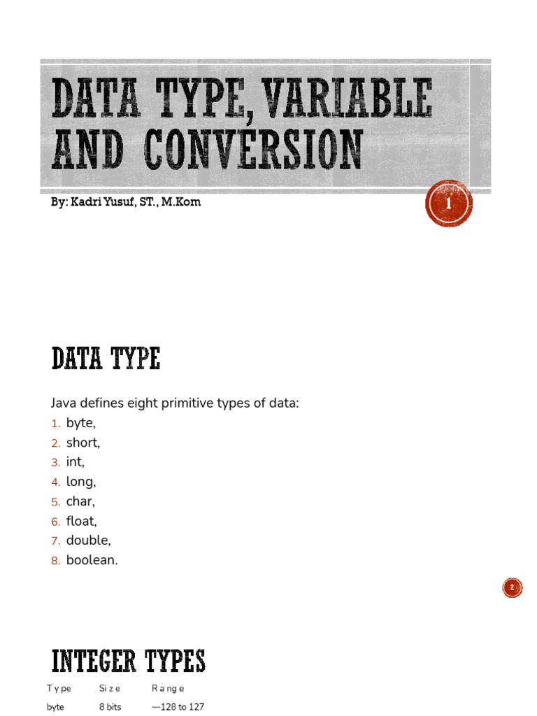 Variables, Data Types, and Conversion (Minggu 3) | PDF | Programming ...