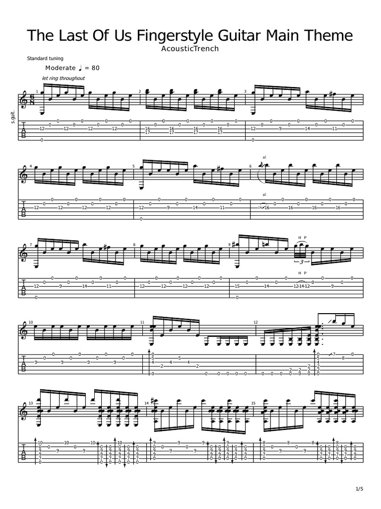 The Last of Us Main Theme Fingerstyle Guitar Cover by Acoustictrench